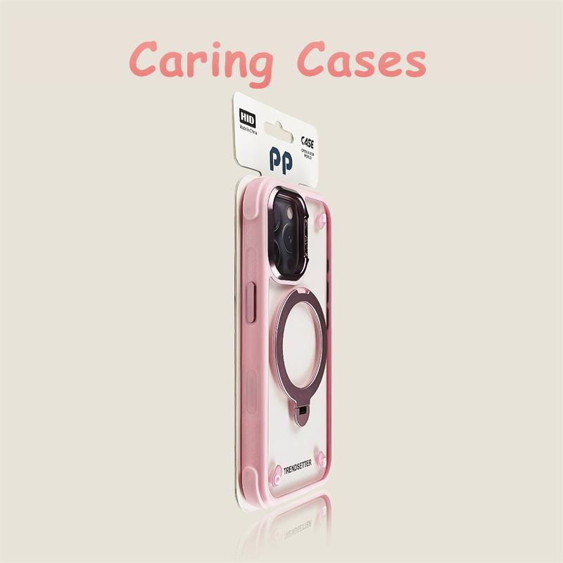For iPhone 16 Pro Max Case Lake Blue Magnetic Stand Clear Big Cutout Reinforced Corners Anti-Drop Acrylic Cover with iphone 15