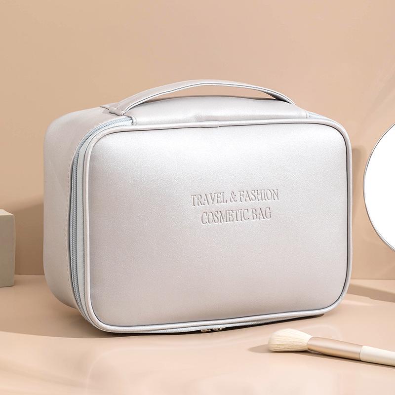 Женская водонепроницаемая дорожная косметичка из ПУ кожи, большой вместимости, с возможностью нанесения логотипа