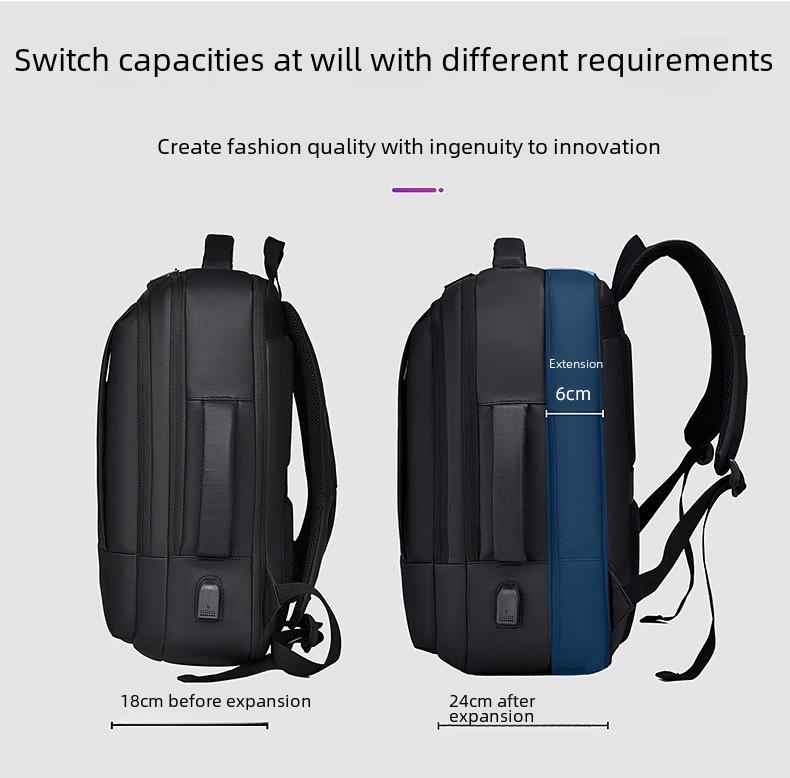 Мужской водонепроницаемый деловой рюкзак большой вместимости — высококачественная расширяемая дорожная сумка для ноутбуков 17,3 дюйма