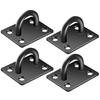 Raonlla Stainless Steel Rectangular Eye Plates, Pad Eyes, for Ceiling Hooks, Sunshades, and More, Black, Pack of 4