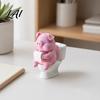 Нескользящая Основа Украшение 3D Печать Милая Свинка на Туалете Фигурка Забавный Декор для Ванной Комнаты Стола с Бумагой Изысканное Качество Фигурка Рулон Юмористический
