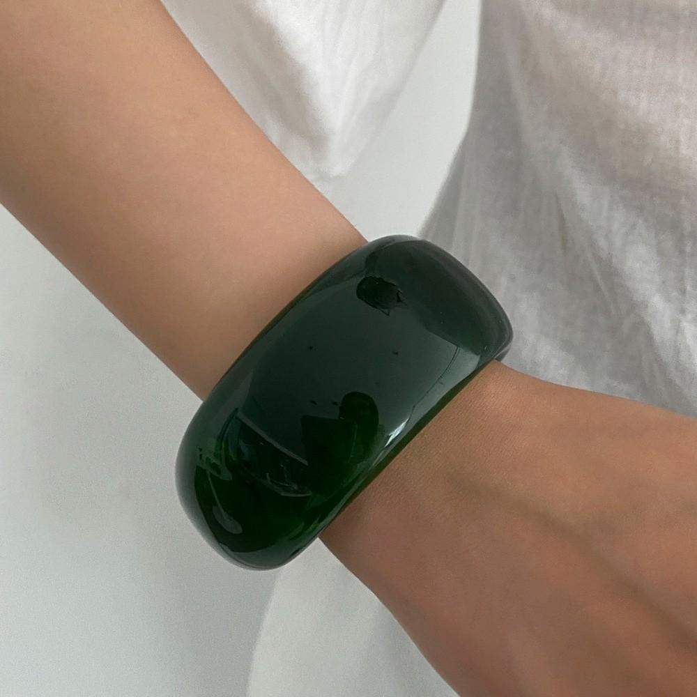 Green Resin Bracelets Irregular Women Bangles Vintage Chunky Bangles Gifts