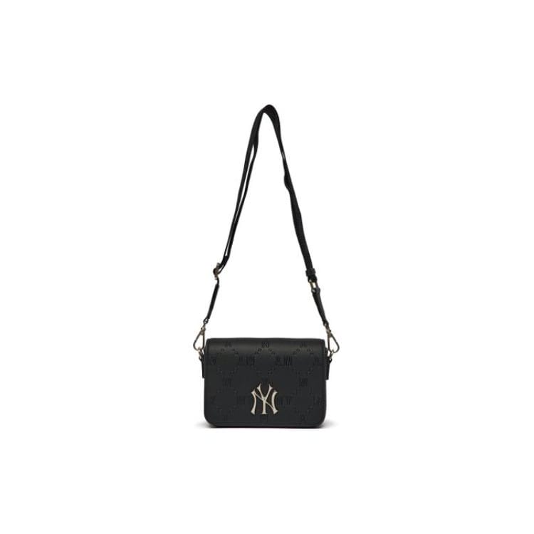 MLB New York Yankees Cow Leather Camera Bag, Crossbody Bag Regular Unisex Black 3ACRS041N-50BKS