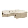 VidaXL Salon de Jardin avec Coussins 10 pcs, Canapés de Terrasse, Ensemble de Meubles de Patio, Mobilier d'Extérieur, Beige 3220687