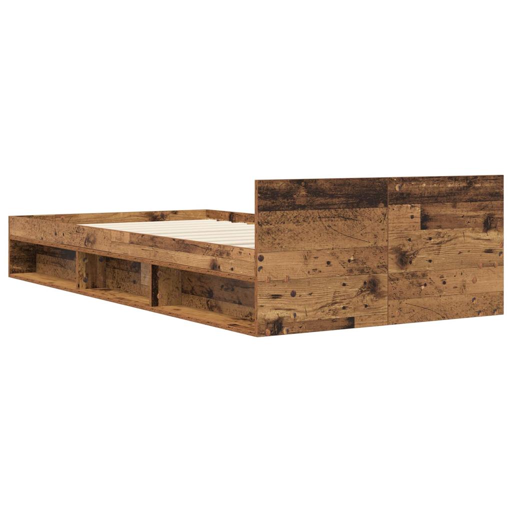 Bed Frame with Storage Reclaimed Wood 80 x 200 cm Engineered Wood