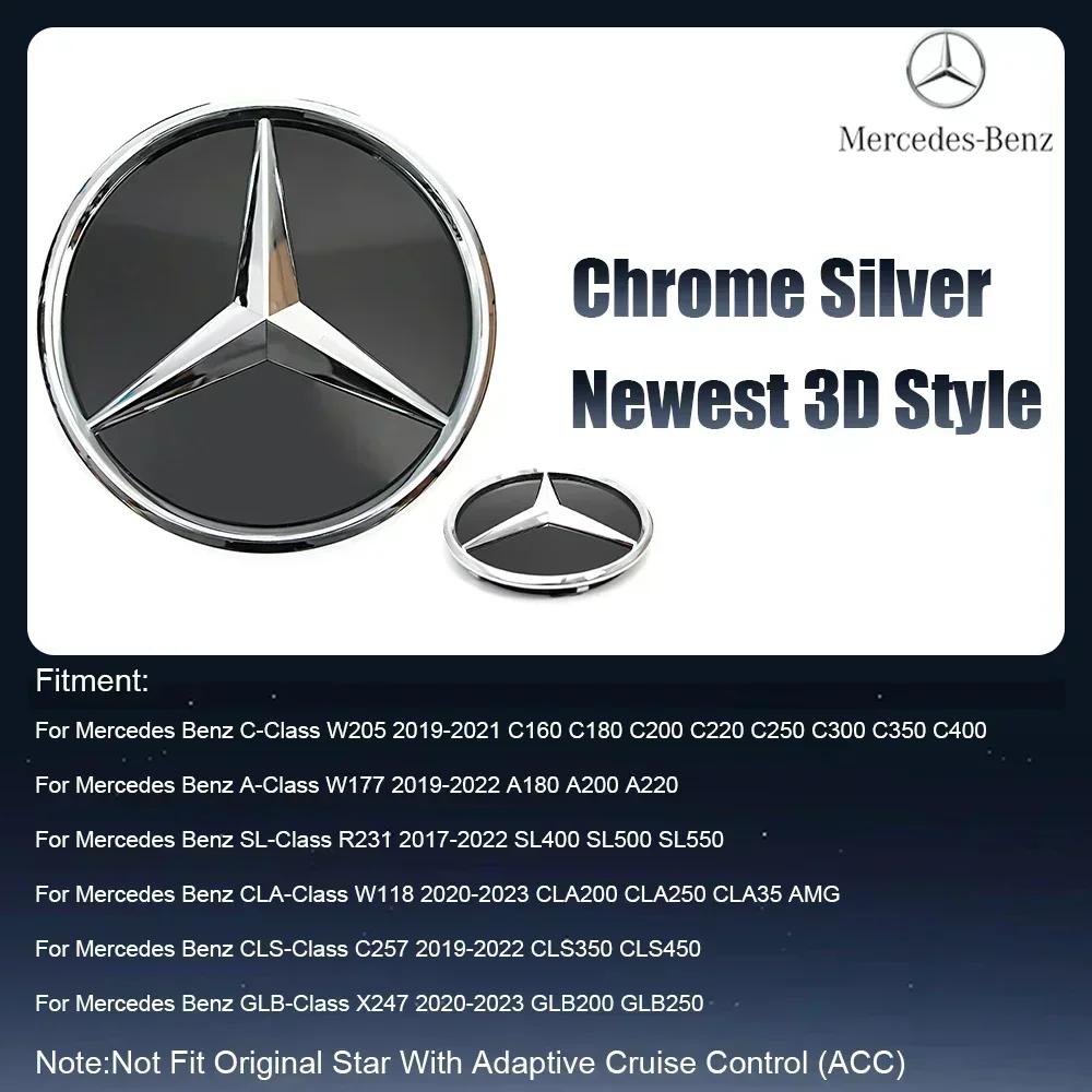 Car Sticker For Mercedes Benz Front Grill Mirror Emblem Glossy Black 3D Star Logo Fit For Mercedes Benz A C S SL CLA CLS GLA GLB