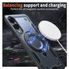 Metal Ring Magnet Adsorption Wirelessly Charged Case for Samsung S25 Edge S25 + Galaxy S24 Ultra S23 FE S22 S21 Armor Cover