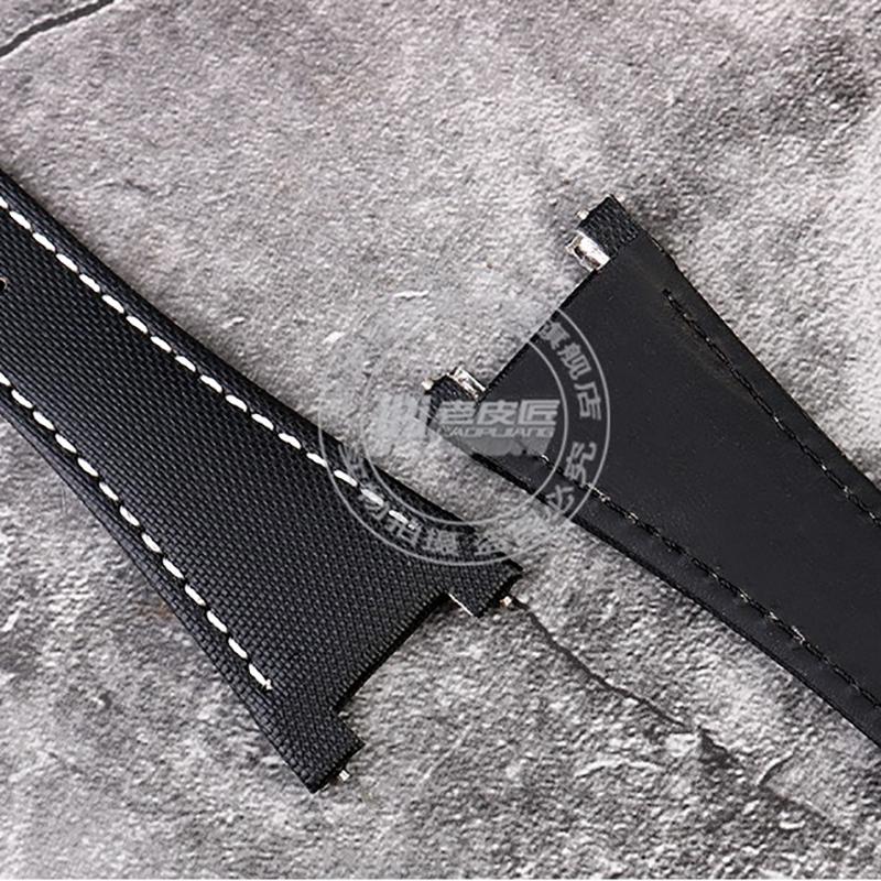 Плетеный нейлоновый ремешок для часов с кожаным низом для IWC Engineer IW322703 IW372504  IW500501 IW378507 Iw323601 28*16 мм ремешок для часов с вырезами