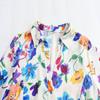 Fashion Style 2024 Spring New Women's Clothing Temperament Wild Florals Print Satin Shirt 2603121 330