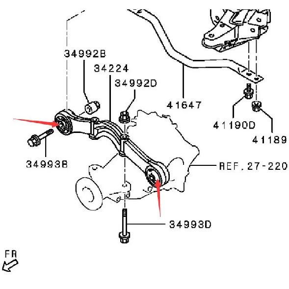 PAJERO V60V70V80V90 ВТУЛКА, ЗАДНЯЯ ОПОРА, ДИФФЕРЕНЦИАЛА MR674677 *2 шт.