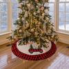 Christmas Tree Skirt Merry Christmas Decor Red Black Buffalo Plaid