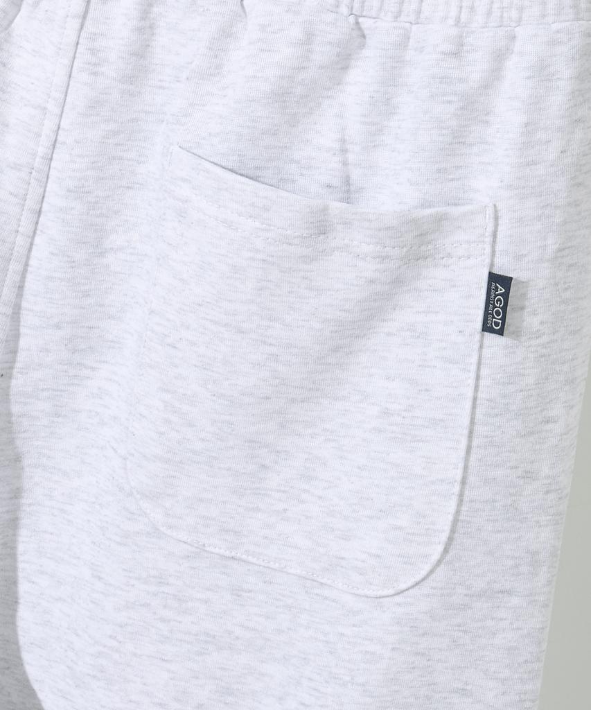 AGOD Single-Pleat Cargo Sweatpants [White Melange]
