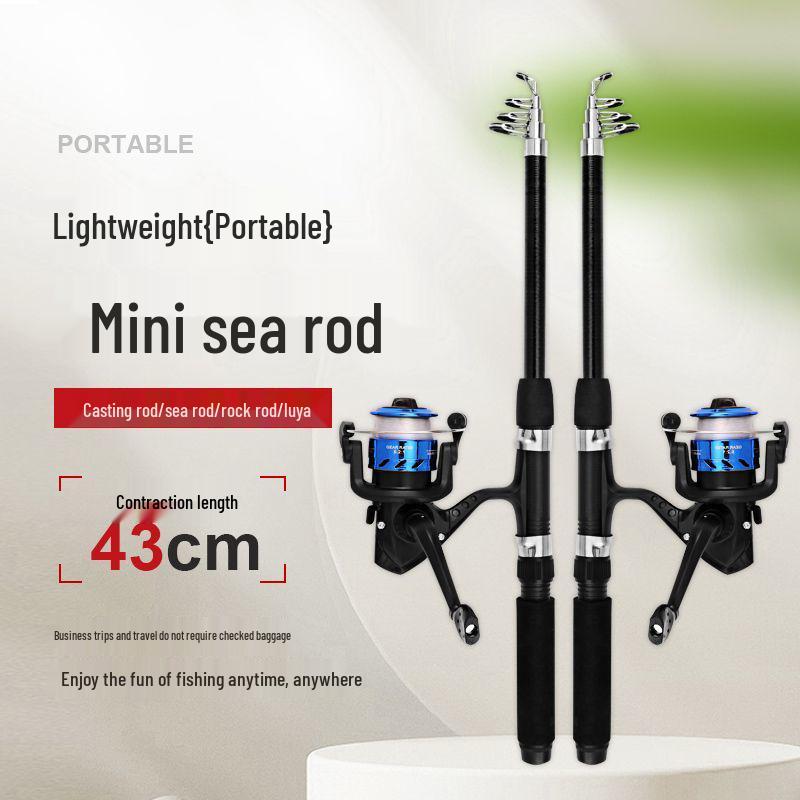 43см Портативный Мини Телескопический Набор Удилищ для Спиннинговой Рыбалки для Начинающих