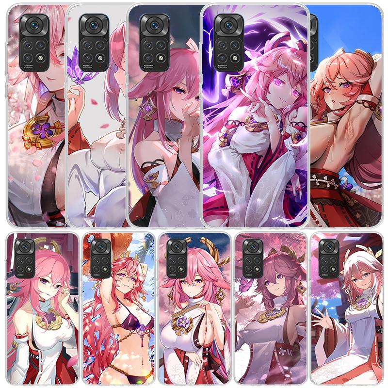Чехол для телефона Yae Miko Genshin Impact для Xiaomi Redmi Note 15 14 14S 13 12S 12 Pro Plus 11S 11 11T 11E 10S 10 + Мягкая задняя крышка из ТПУ
