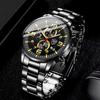 Модные мужские часы из нержавеющей стали, мужские часы с датой, повседневные спортивные часы, роскошные деловые мужские кварцевые наручные часы Relogio Masculino