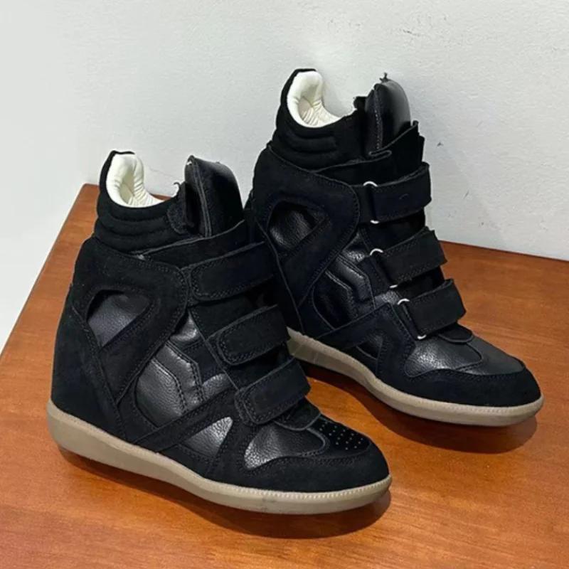 Повседневные кроссовки на толстой подошве Новые женские универсальные модные повседневные туфли Стильный ретро-дизайн с высоким верхом Удобная спортивная обувь