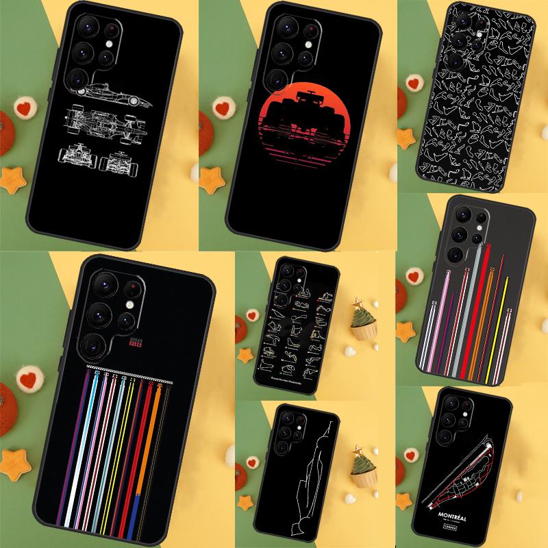 Минималистичный чехол с трассой Формулы-1 для Samsung Galaxy S22 S23 S24 Ultra S8 S9 S10 Plus Note 10 20 Ultra S20 S21 FE