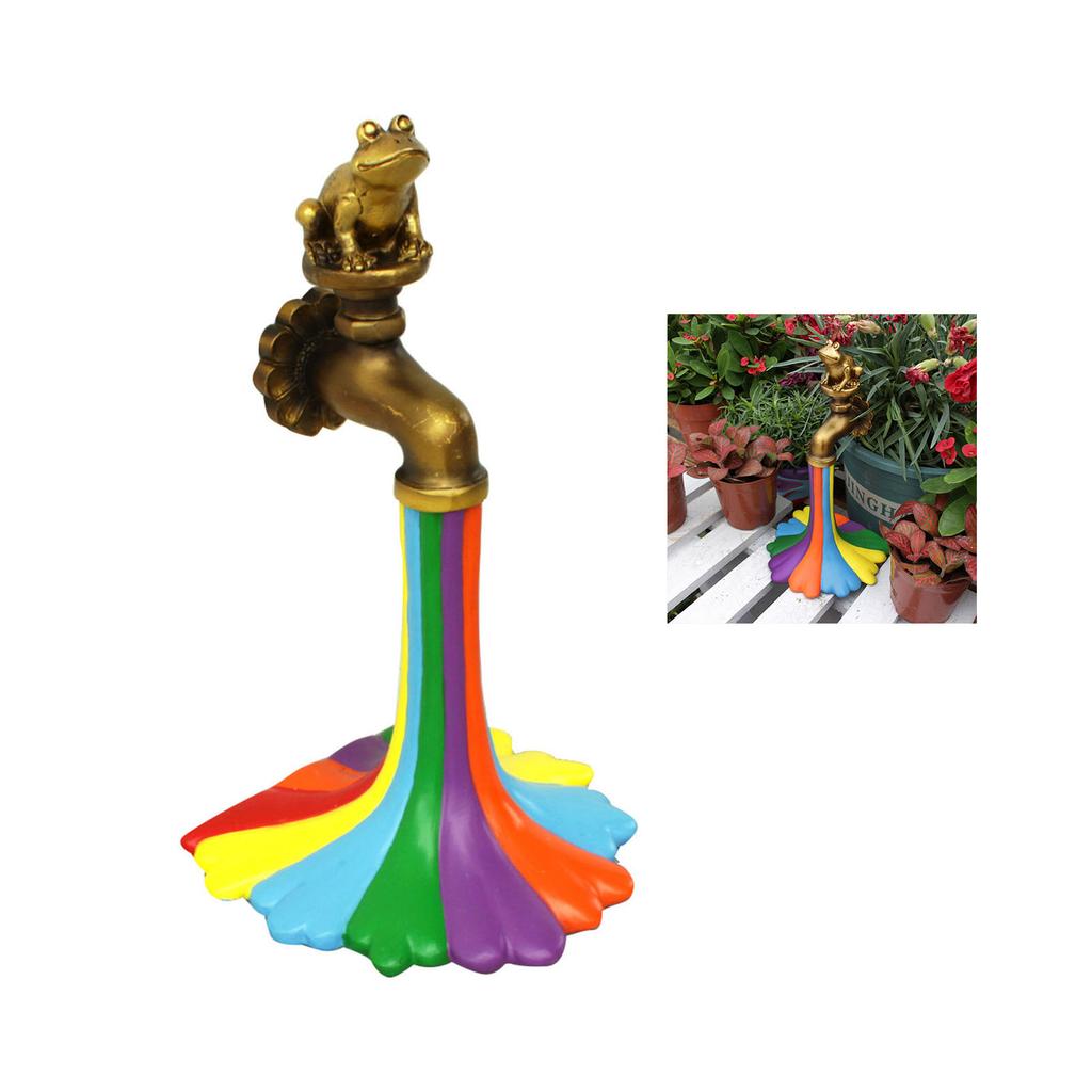Лягушка Радуга кран орнамент смола сад декоративный животное радуга кран статуя ремесло для улицы
