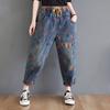 High Waist Boyfriend Jeans For Women  2021 Spring Fashion Streetwear Vintage Print Loose Female Denim Harem Pants