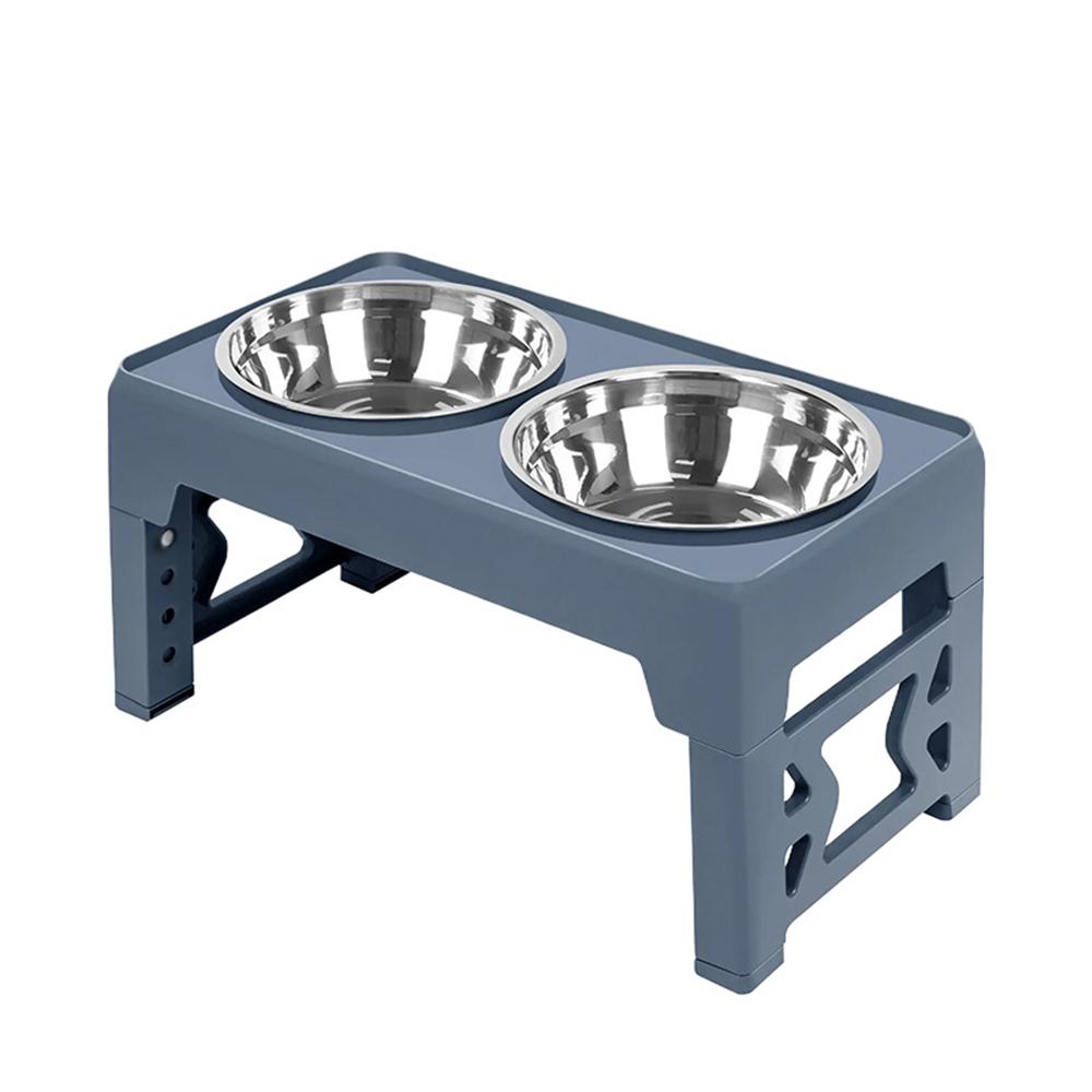 Приподнятая кормушка для собак, миски для собак, регулируемая приподнятая подставка с двойными мисками для воды из нержавеющей стали для маленьких, средних и больших собак