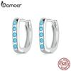 Solid 925 Sterling Silver Small Hoop Earrings Turquoise Huggie Hoop Earrings, Lightweight Daily Wear Jewelry for Women Jewelry