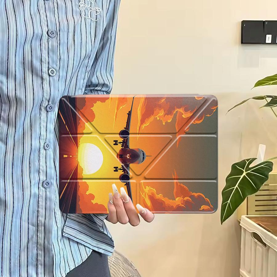 Чехол для планшета 'Самолет, возвращающийся на закате' для iPad Mini 6 7 Pro 2025 Air 4 5 M3 M2 1 2 M4 11 дюймов Pro 11-го 10-го 9-го 8-го 7-го