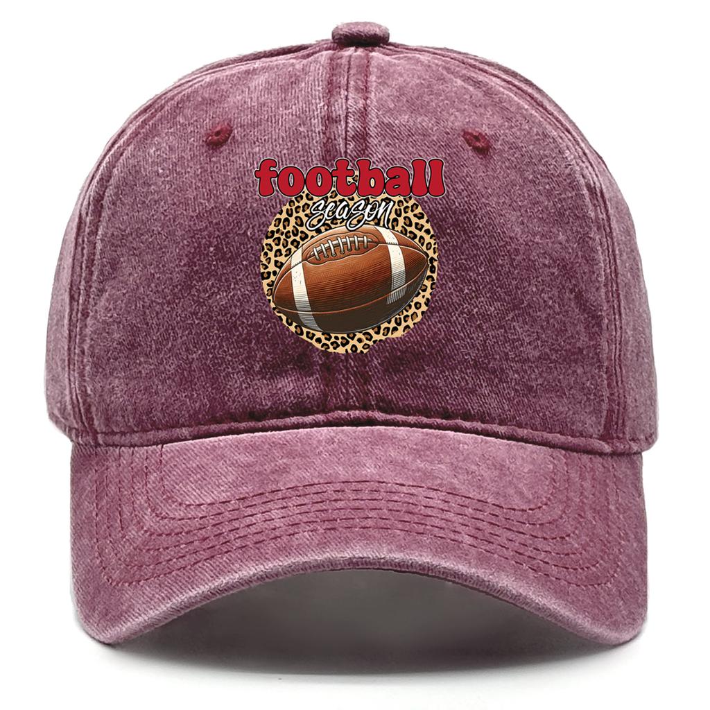 Football Season Print Unisex Baseball Hat Adjustable Dad Hat Headwear Distressed Snapback Baseball Caps Ideal Choice For Outdoor