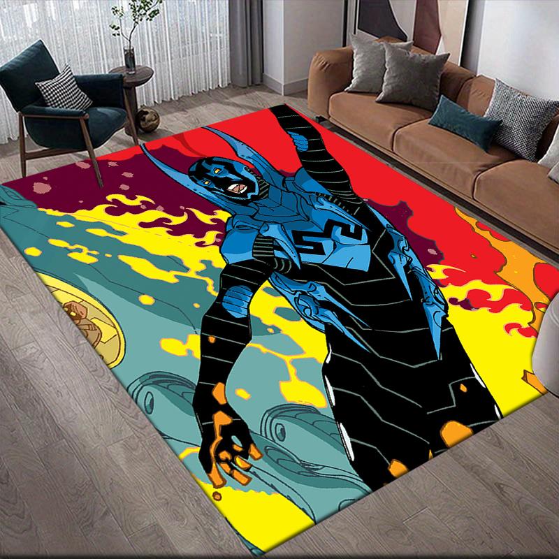 Blue Beetle Hero Square Area Rug, Non-Slip Floor Mat for Home Office, Perfect Gift for Fans.chl