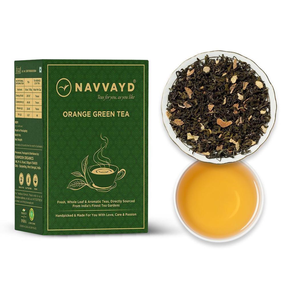 Зеленый чай с Апельсином (100 г), Orange Green Tea,  Navvayd