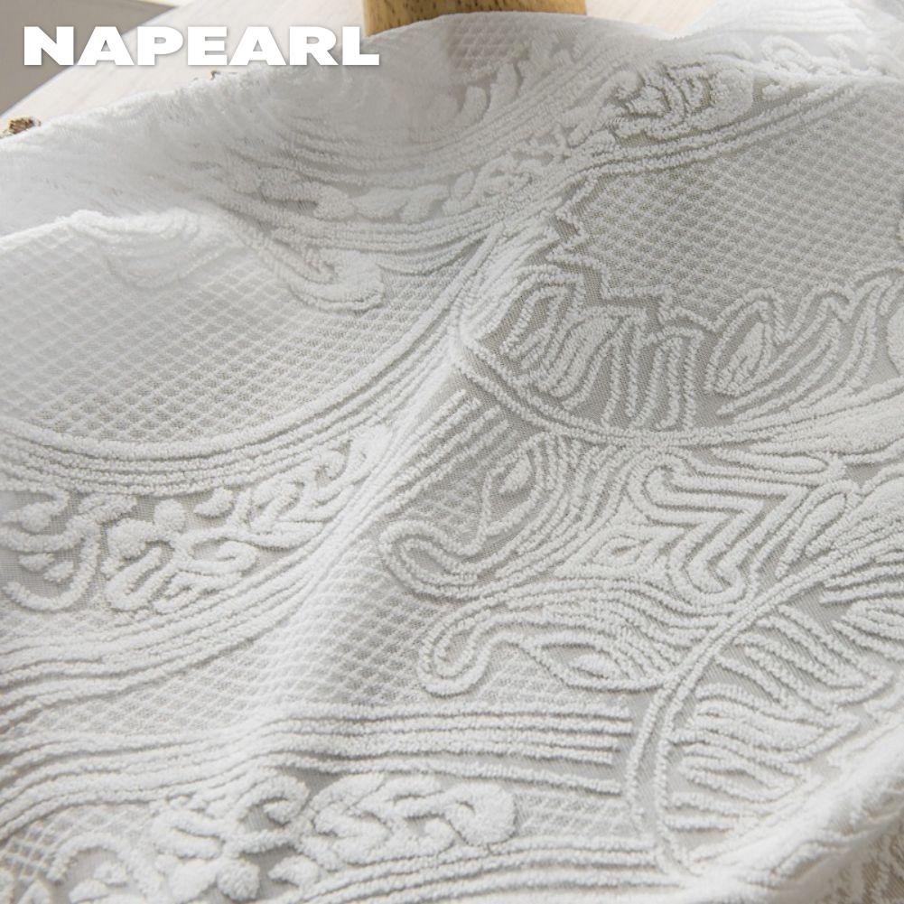 1 шт. NAPEARL Французский жаккард Белая полупрозрачная тюлевая занавеска Удобный тюль для гостиной, спальни, балкона, окна, домашний декор