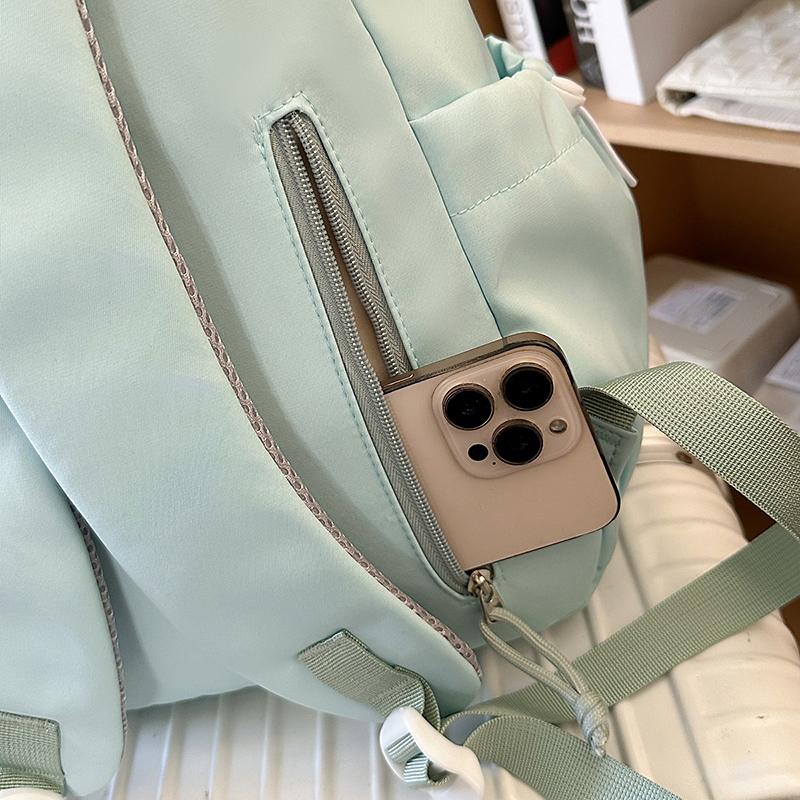 Рюкзак однотонный для девочек, легкий школьный рюкзак большой вместимости для учениц средней школы