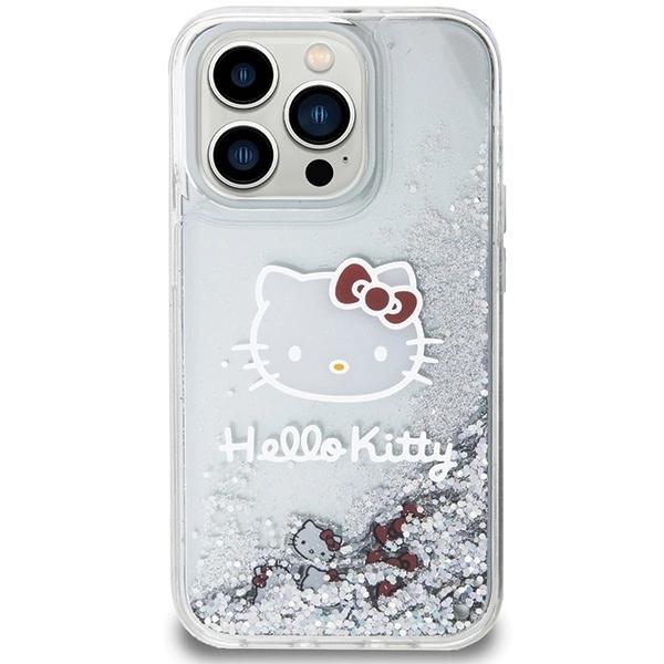 Hello Kitty Liquid Glitter Charms Kitty Head Case For Iphone 13 Pro / 13 - Silver