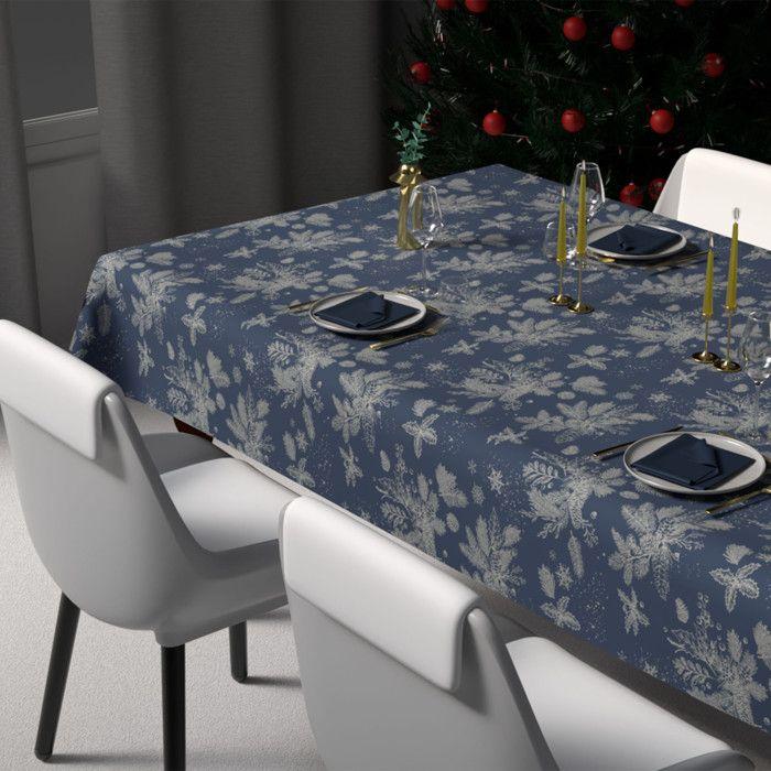 Nappe festive imprimée anti-tâches rectangle 140x300 cm HOUX, par Soleil d'Ocre