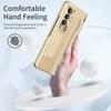 Zfold4 Front Glass Film Plating Leather Case For Samsung Galaxy Z Fold 4 Fold4 Fold3 Fold 3 5g Phone Accessories Cases