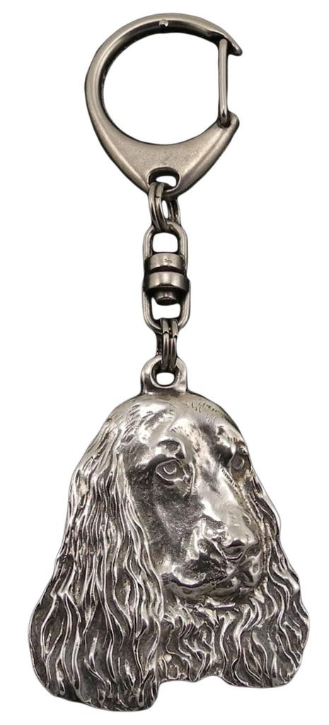 Английский кокер-спаниель I - посеребренный брелок с собакой в подарочной коробке, украшение на сумочку, подвеска на рюкзак от бренда Art-Dog
