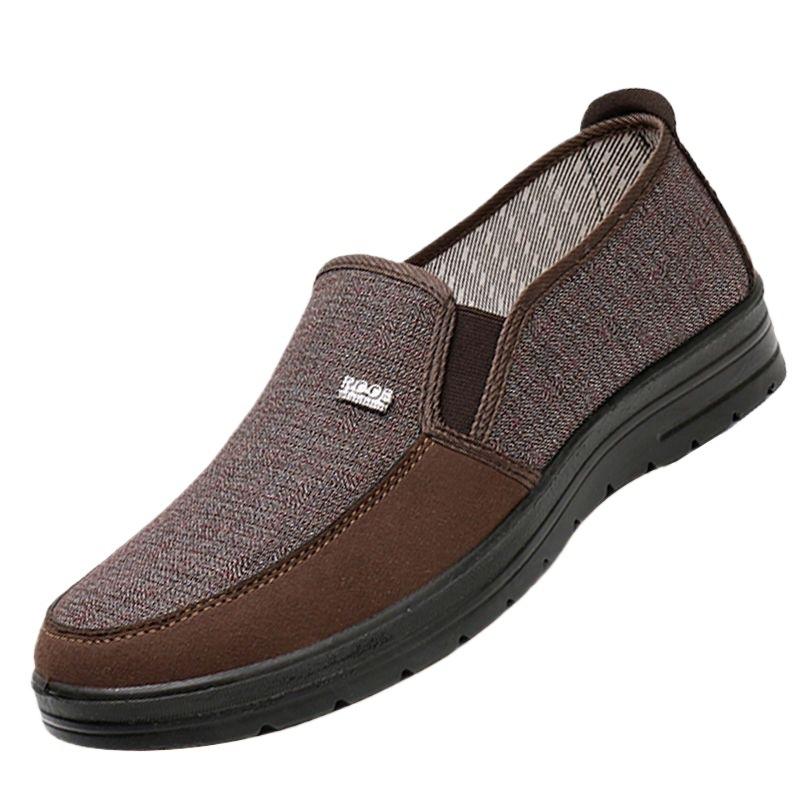 Старая северная парусиновая обувь мужская весенне-осенняя мягкая подошва нескользящая обувь для пожилых отцов дышащая одинарная обувь для мужчин среднего и пожилого возраста ca