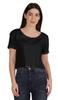 Regular Street Style Crop Top Scoop Neck Tee For Womens Cotton