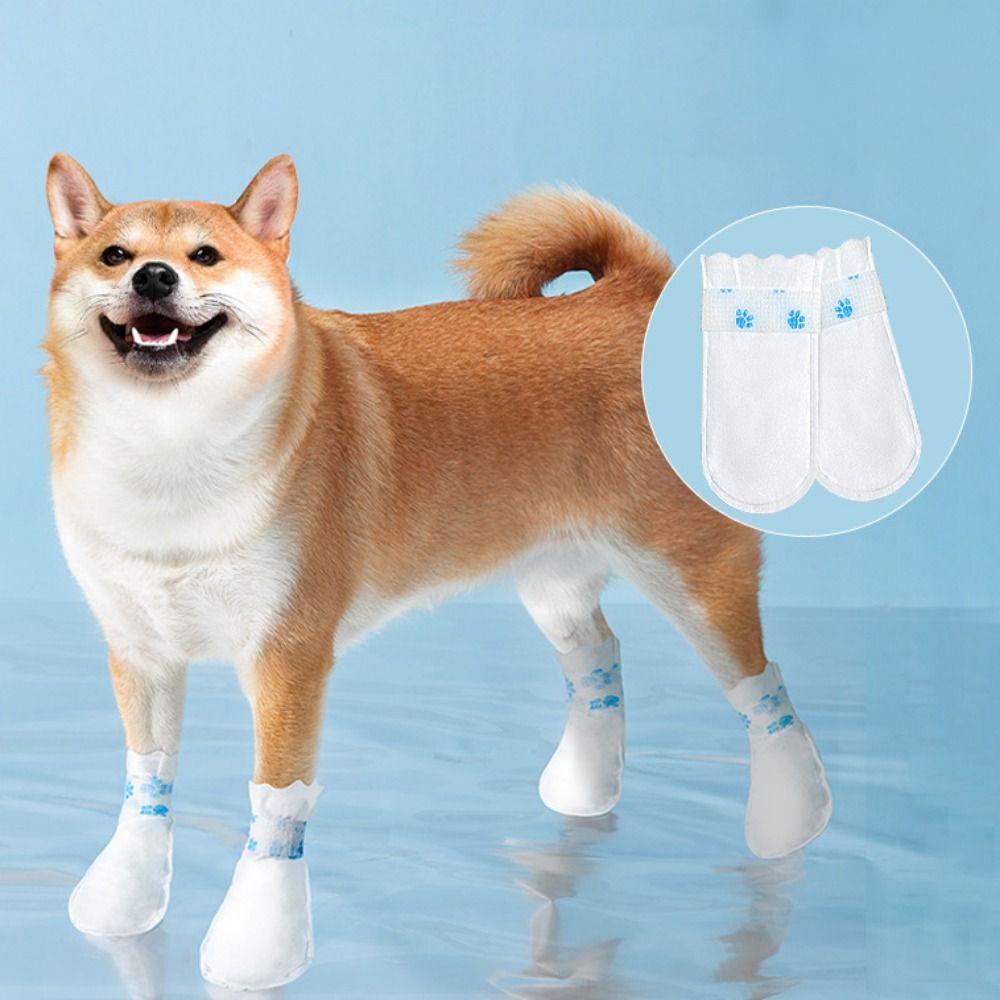 12pcs/set Breathable Disposable Pet Shoe Covers Dustproof Dog Disposable Booties for Dogs Cats