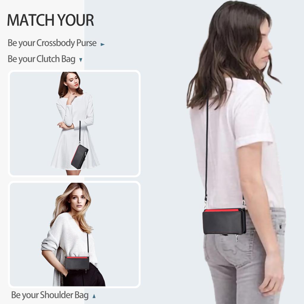 015 Style For iPhone 15 Pro Max Case Zipper Pocket Leather Wallet Phone Cover