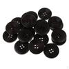 20 Pieces 30mm Handmade Round Coffee Black Wood Buttons 4 Holes Sewing For Garment