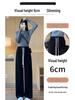 Extra Thick Oatmeal Cashmere Wide Leg Pants for Petite Women - Autumn Winter Style