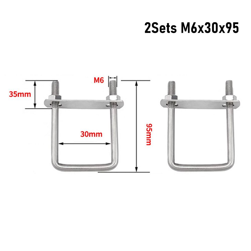 2Sets With Baffle Square Clamp Iron Squa Bolt New Pipe U-clamp