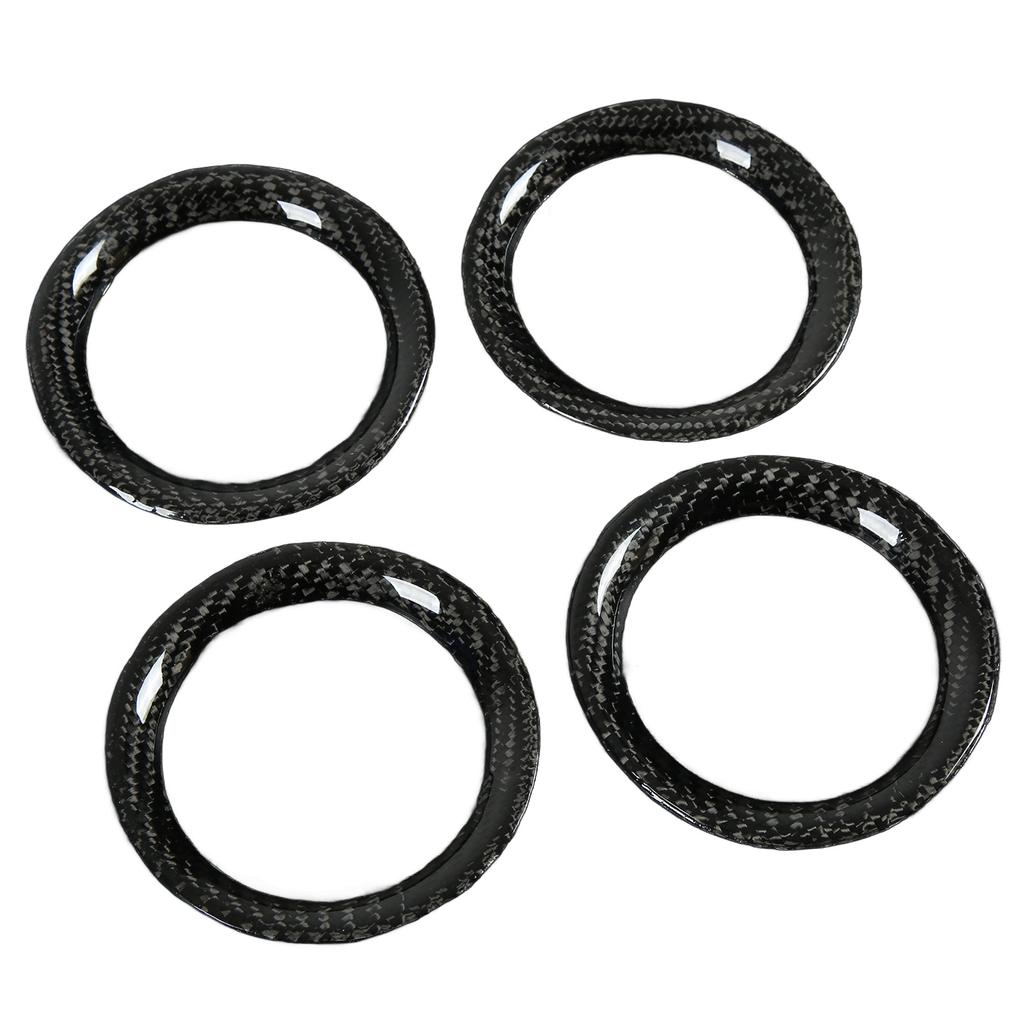 4Pcs Dashboard AC Vent Air Conditioning Air Outlet Ring Trim Sticker Carbon Fiber for GT‑R R35 2008‑2016