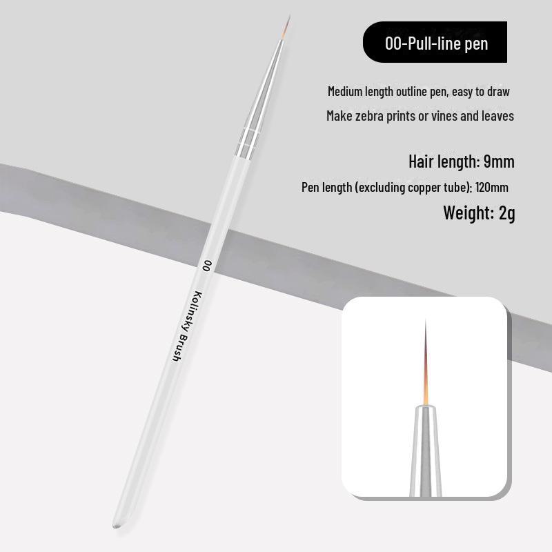 Набор ультратонких японских ручек для нейл-арта: Набор из 5 кистей для создания изящных контуров, вырезания цветов и прорисовки деталей.