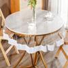 1PC Table Decorative Waterproof Tablecloth Transparent Oil-proof Lace Hem PVC Dining Table Kitchen
