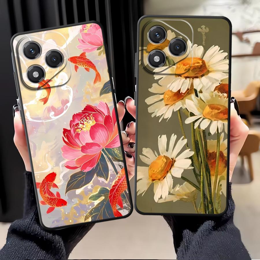 Чехол для телефона Funda для Honor 200 400 Lite X7 X6 8X X8 Magic5Lite X5b 70 90 X9a Масляная живопись Цветок