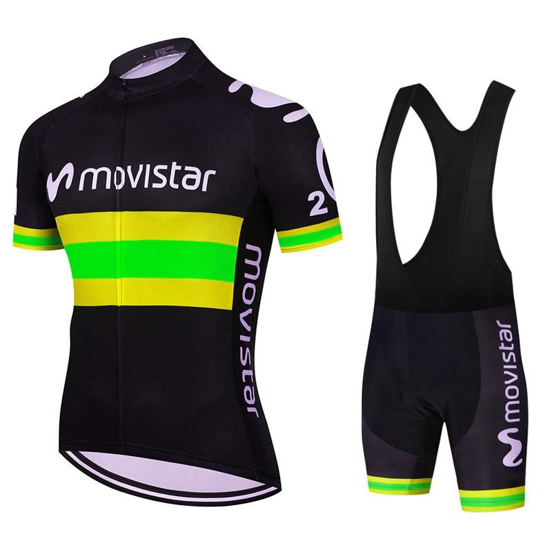 Mens Cycling Jersey Bib Shorts Set 2026 Movistar Team Breathable Riding Kit Road Bike