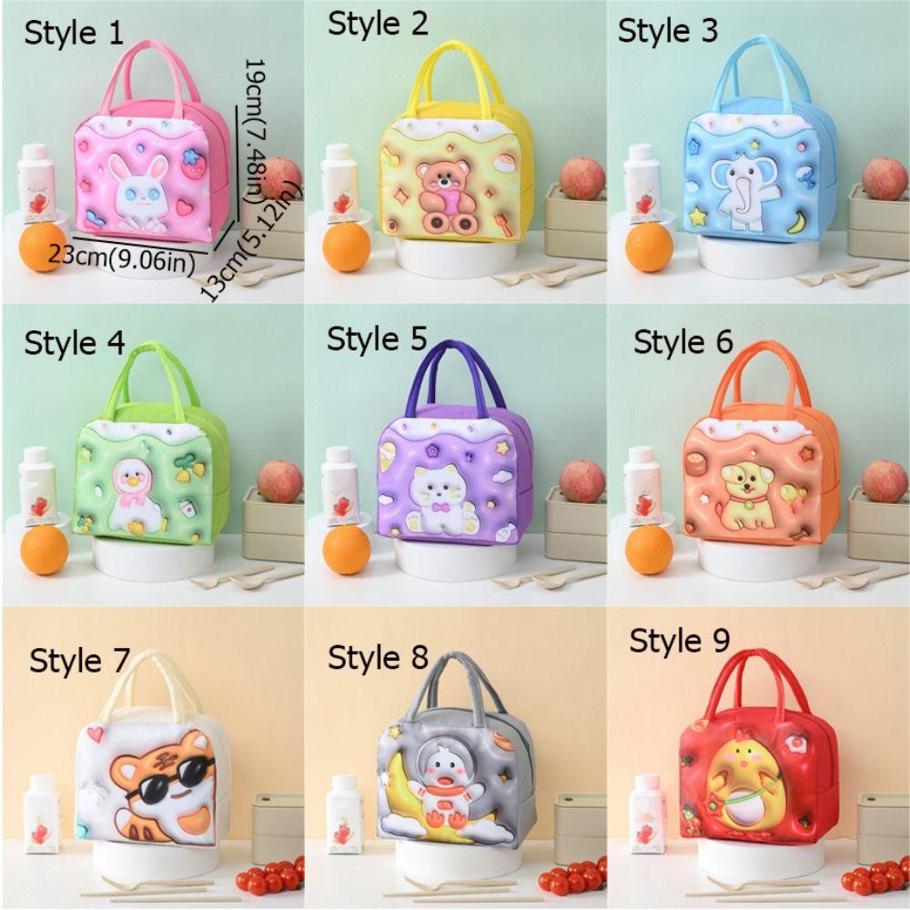 Thickened 3D Cartoon Insulated Lunch Bag Handheld Cool Food Bag Portable Cartoon Lunch Bag Camping
