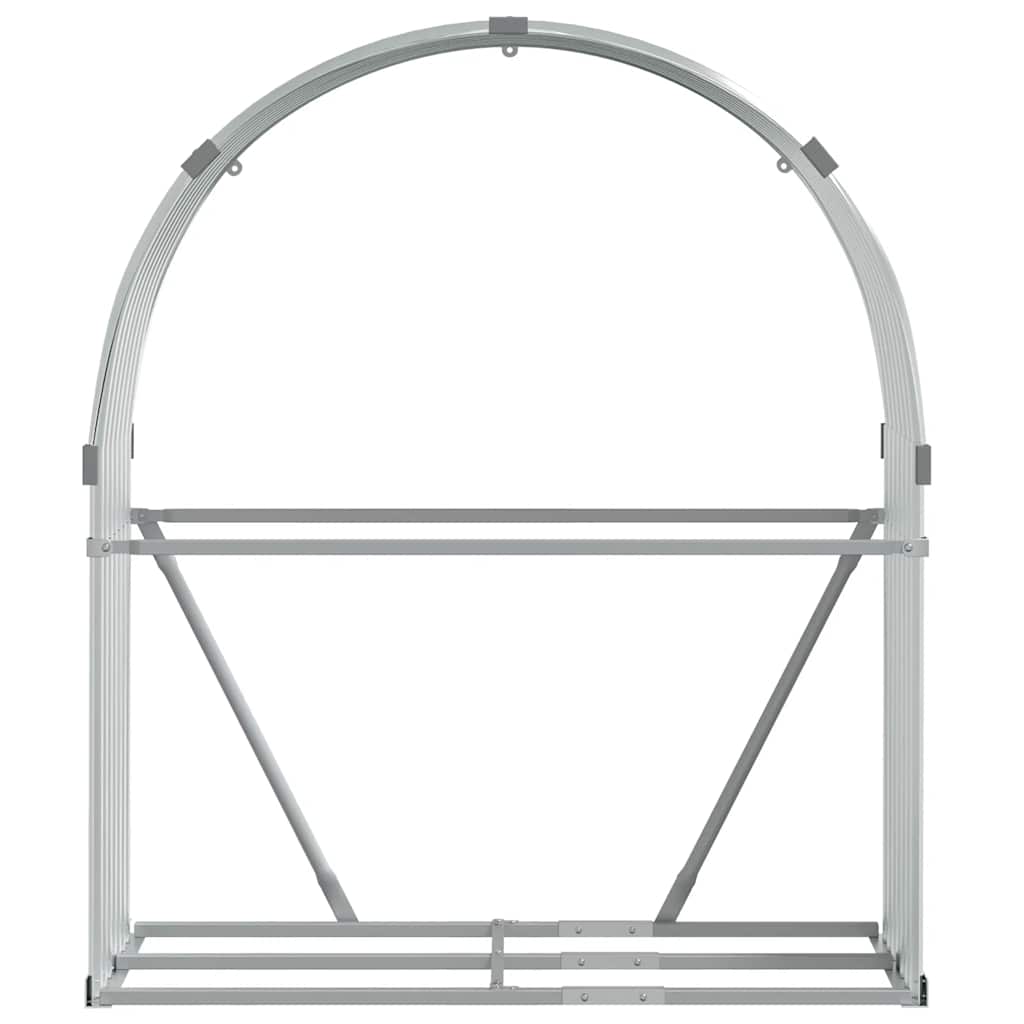Fireplace Log Storage Stand Silver 120 x 45 x 140 cm Galvanized Steel