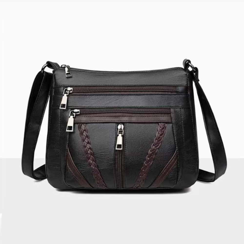 Large Capacity Women PU Shoulder Bag Minimalist Waterproof Crossbody Handbag Vintage PU Leather Messenger Bag Phone Purse